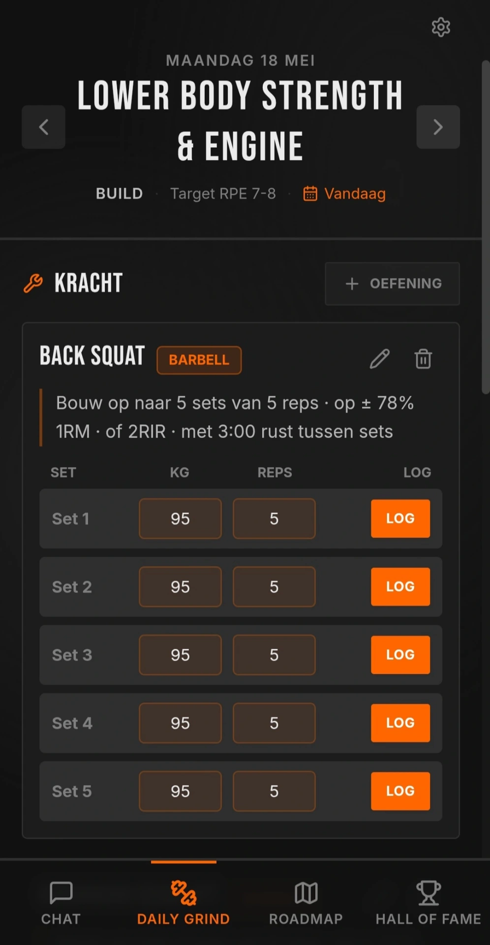 Coach Corrie trainingskalender — weekoverzicht